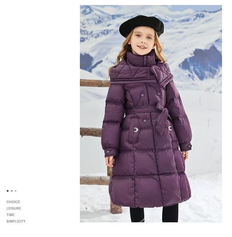 Mädchen Baumwolle Gefütterte Jacke Winter Mantel 2025 Neue Lange Dicke Unten Baumwolle Jacke kinder Baumwolle Gefütterte Jacke Stilvolle Fabrik Direkt verkäufe_voghion.com