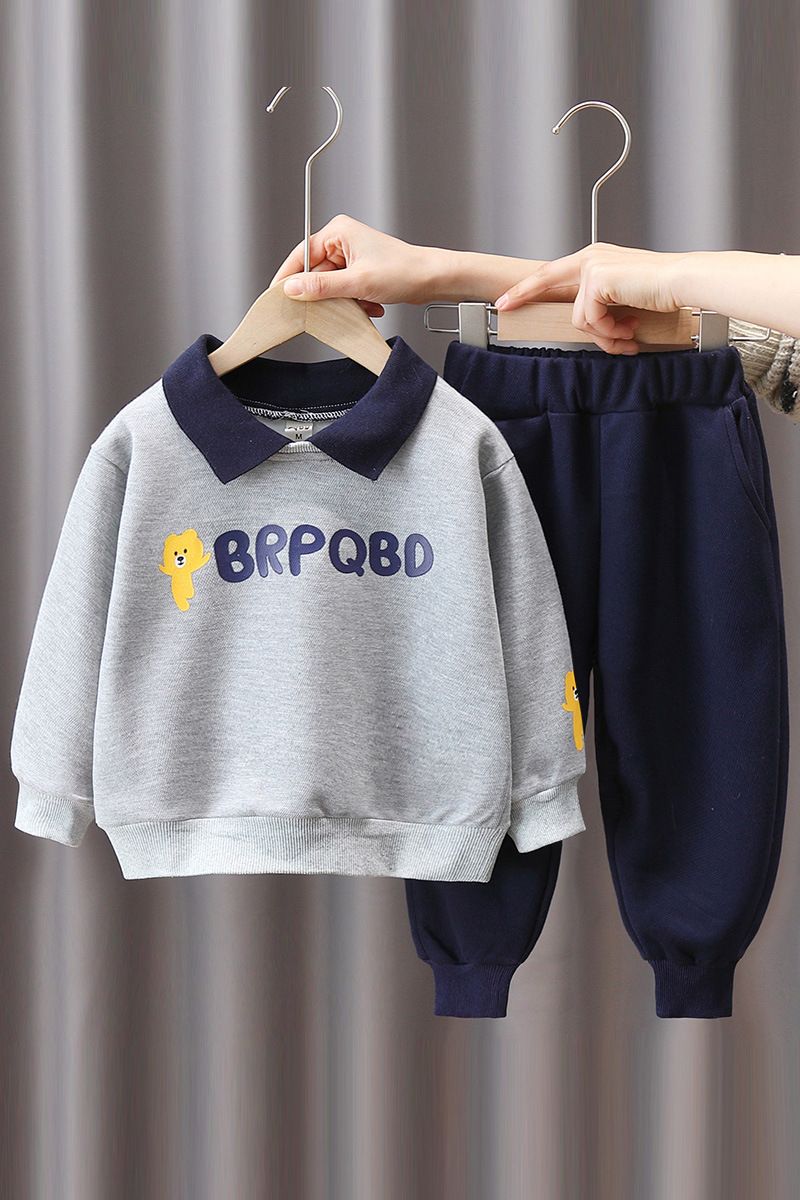 kids'clothing Children's POLO shirt and trousers fashion two-piece suit_voghion.com