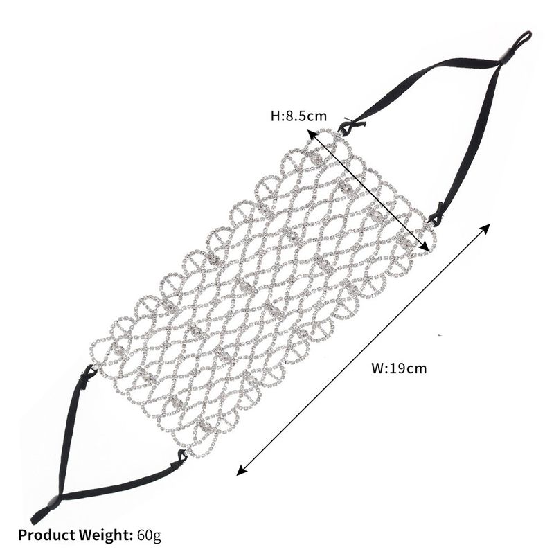 Masque facial tendance en maille creuse décorative avec strass pour discothèque, fête, célébrité sur Internet_voghion.com
