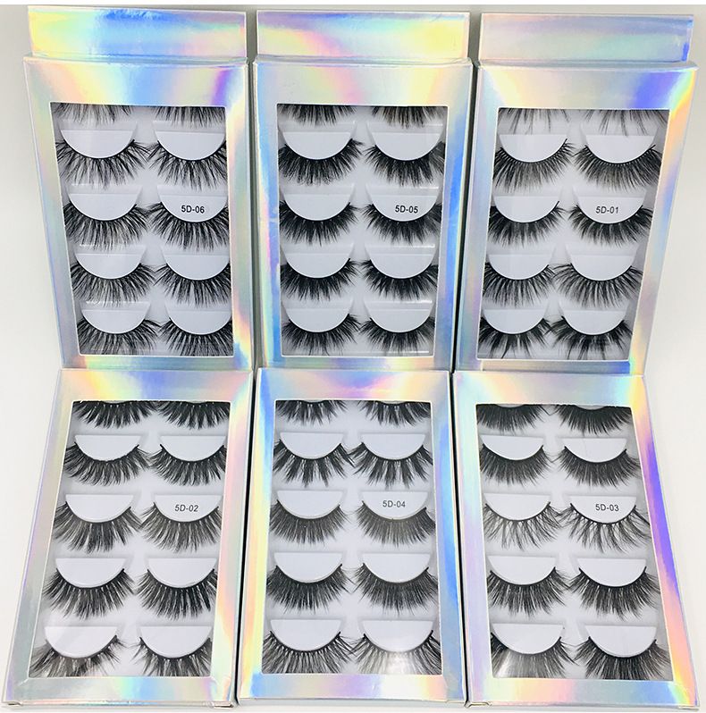 Lash extension set Laser Box 5 pairs of mixed false eyelashes Thick natural slender long eyelashes Multi-level soft false eyelashes_voghion.com
