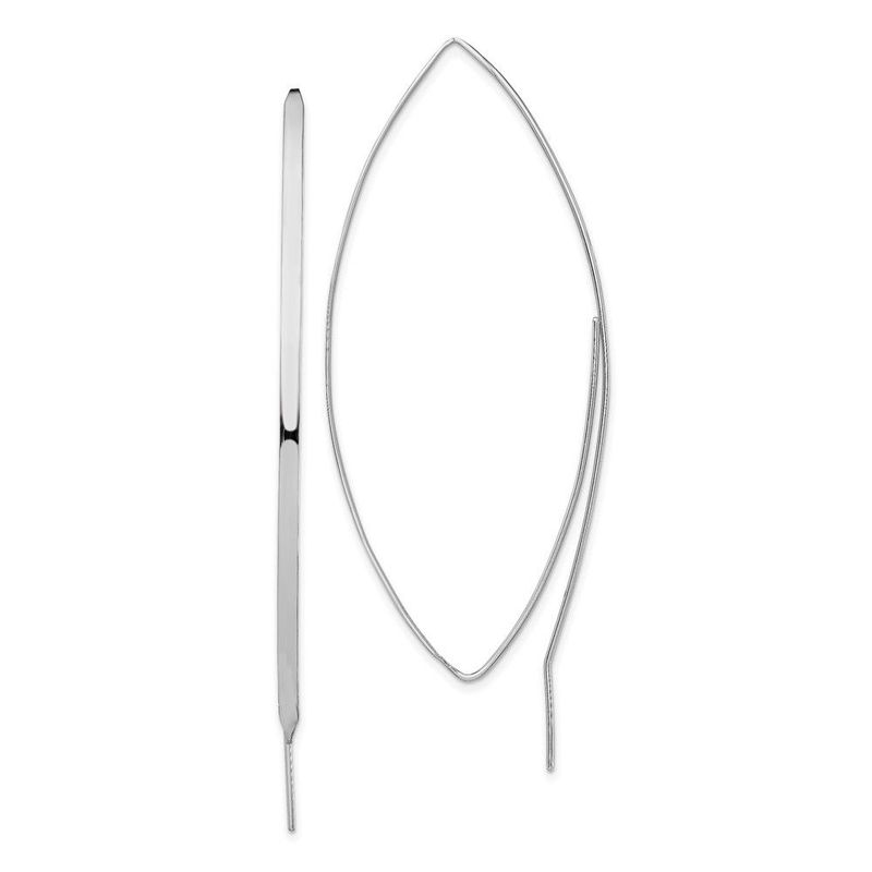 Sterling Silver Rhodium-plated Polished Threader Earrings_voghion.com