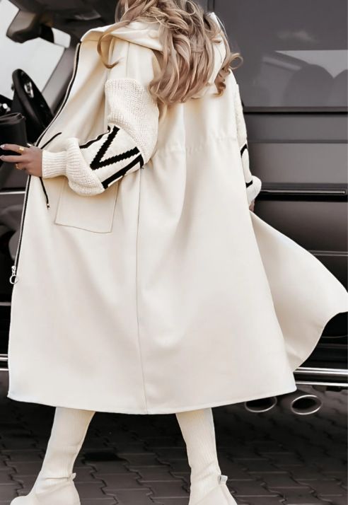Dameskleding Lange capuchon Windjack Trui Jas Dames Herfst En Winter_voghion.com