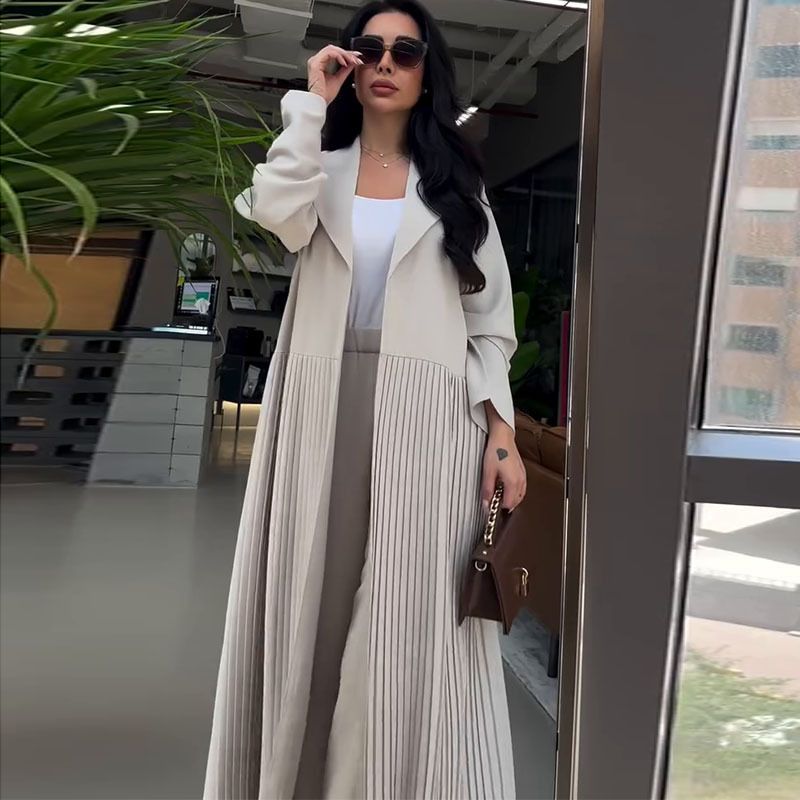 Pantaloni antivento a pieghe di media lunghezza, due pezzi, stile semplice, stile europeo e americano_voghion.com