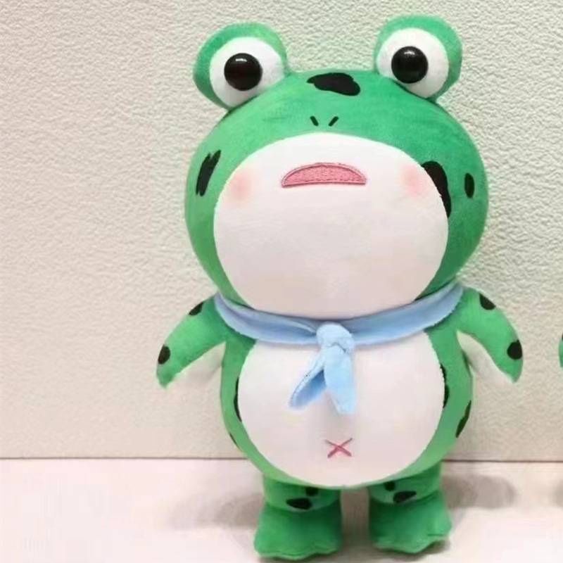 Short Adorable Plush Frog Stuffed Toy Funny Toy Plush Expression_voghion.com