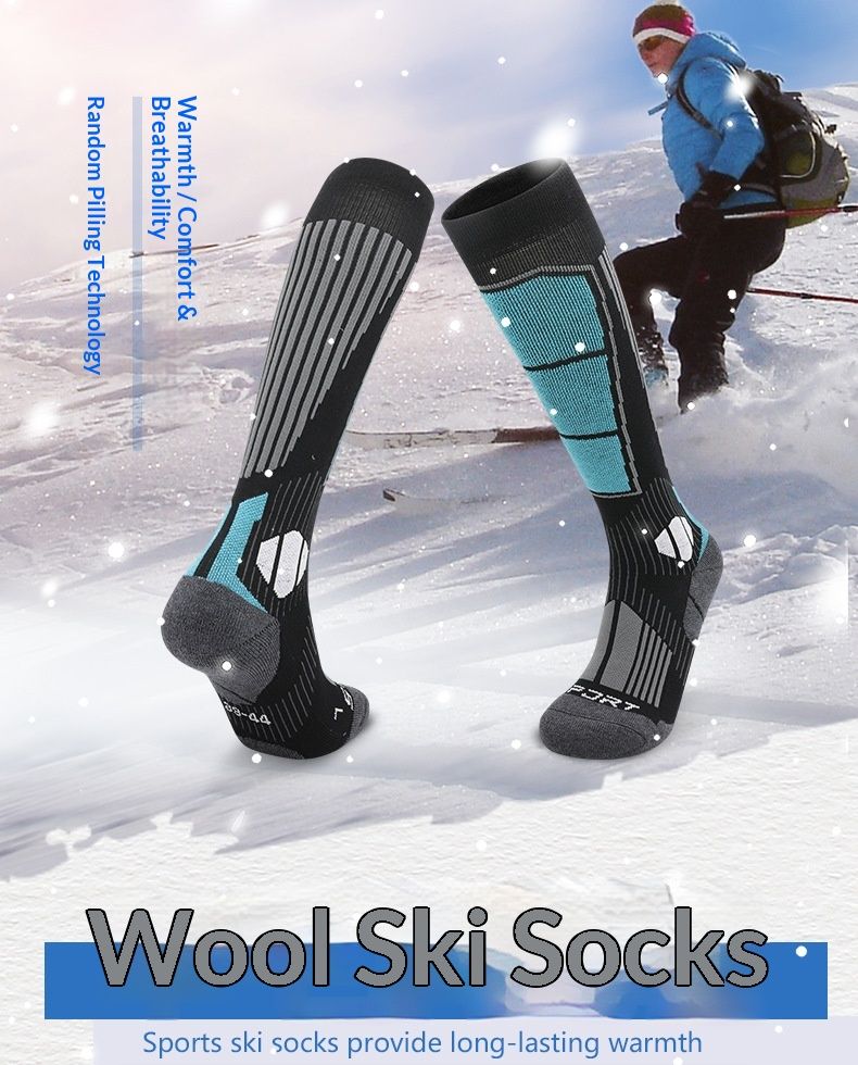 Chaussettes hautes Surge Surge Autumn antidérapantes, chaudes et épaisses, idéales pour le ski, la randonnée et le trekking en laine mérinos._voghion.com