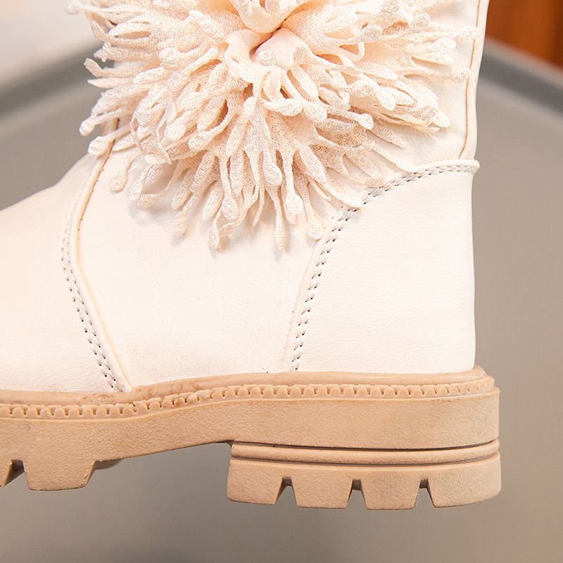 Mädchenschuhe, Lederkinderblume, 2024 Herbst und Winter neue Single Princess-Mittelsohlenstiefel, Martin-Stiefel_voghion.com