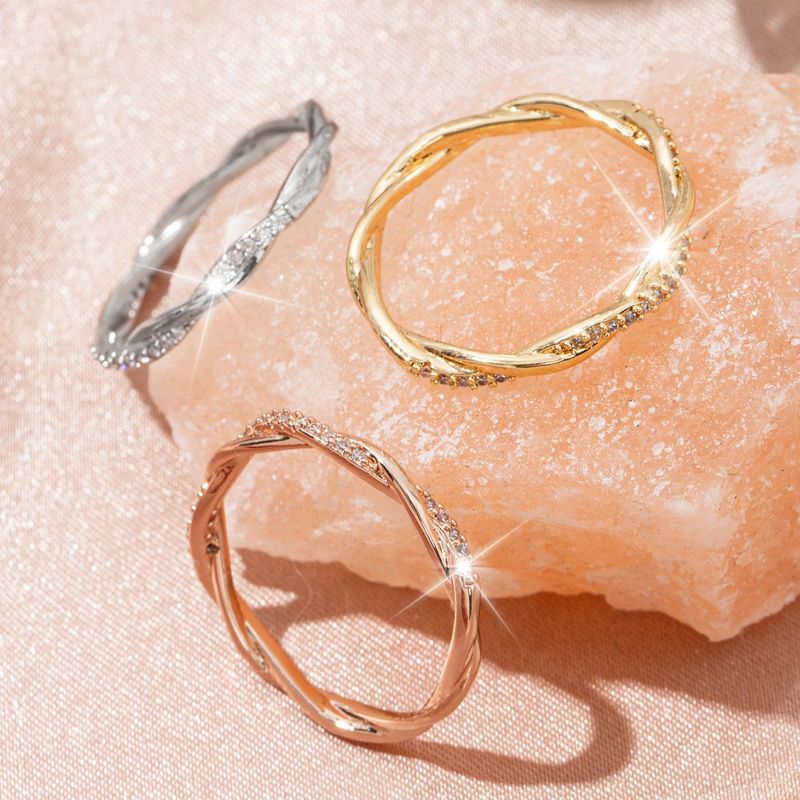 New Simple Luxury Single Row Diamond Ring Couple For Women Niche High-end Sense Rings_voghion.com
