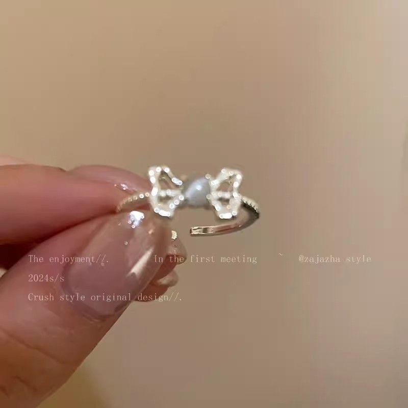 Anello aperto da donna con vento freddo, anello in stile Spice Girl dolce e fresco, anello a farfalla premium_voghion.com