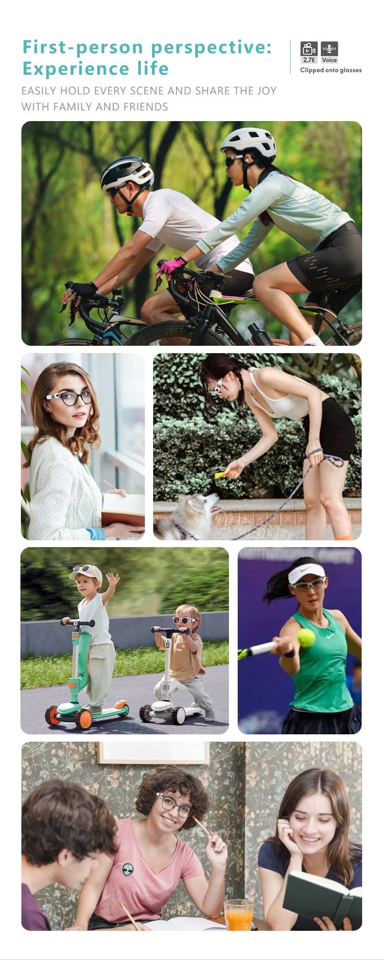 New Glasses Sports Camera 1080P With WIFI First View Camera DV Cycling Travel Recorder_voghion.com