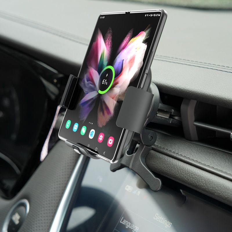 Support de téléphone portable pour chargeur sans fil de voiture Samsung ZFold5 certifié KC, adapté à l'écran pliant Xiaomi Huawei OPPO_voghion.com