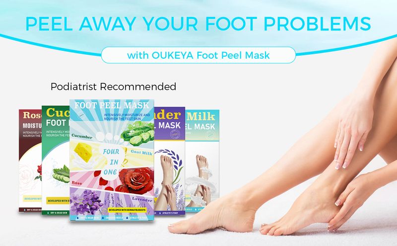 Foot Care OUKEYA English Goat Milk Foot Mask Niacinamide Moisturizing Exfoliating Hydrating Spot_voghion.com
