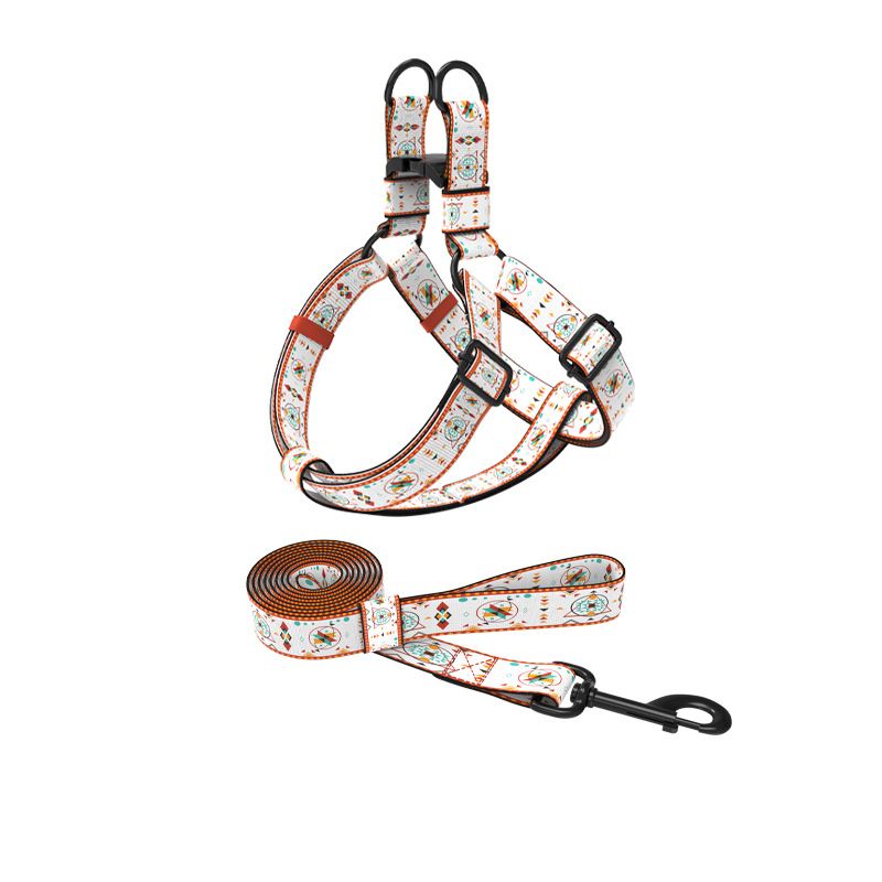 Dog Chain Walking Leash Collar Harness Bohemian Style Teddy Corgi Pet Supplies_voghion.com