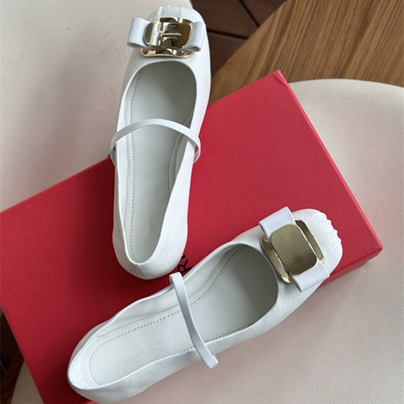 2025 Early Spring Square Ballet Flat Mary Jane Daily Comfortable And Elegant Low Order Women's Shoes_voghion.com