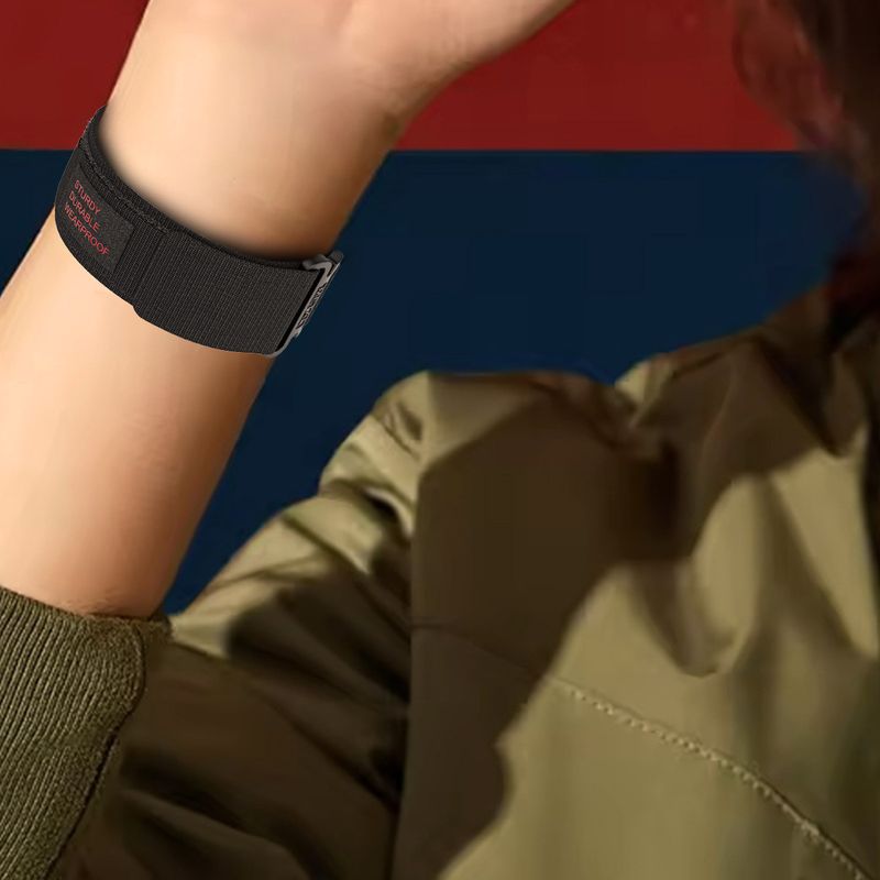 Velegnet til Samsung Galaxy Watch Ultra Metal Connector Velcro Sports Nylon Loop Flettet Rem_voghion.com