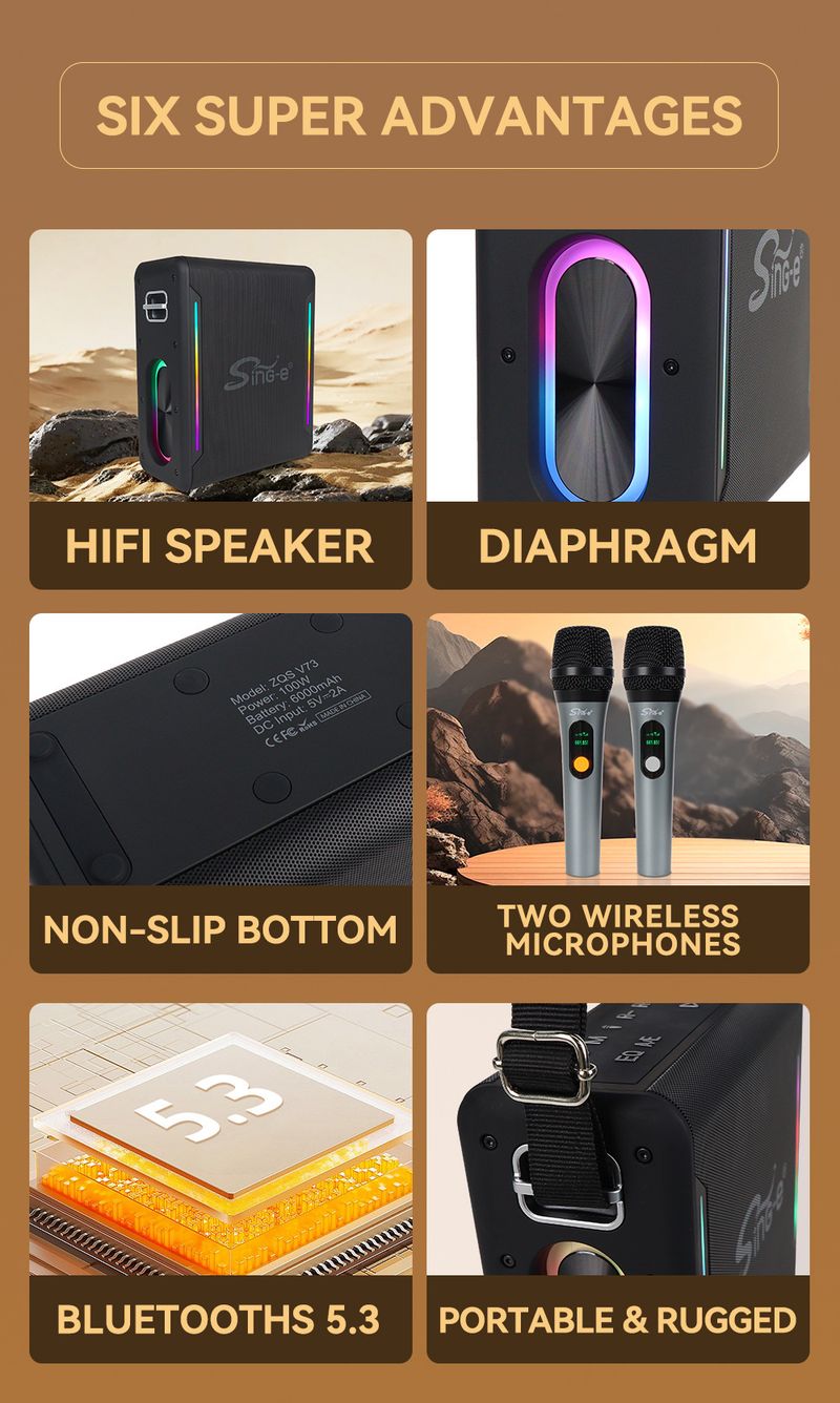 ZQS-V73 Mikrofon Ses K Şarkı Entegre Bluetooth Hoparlör Mikrofonlu Bilgisayar Aile Karaoke_voghion.com
