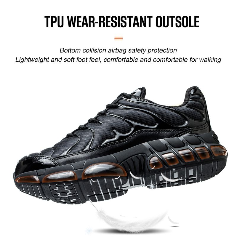 Sicurezza per uomo Stivali da lavoro traspiranti da costruzione Scarpe antiscivolo anti-schiacciamento indistruttibili Scarpe da trekking Sneakers_voghion.com