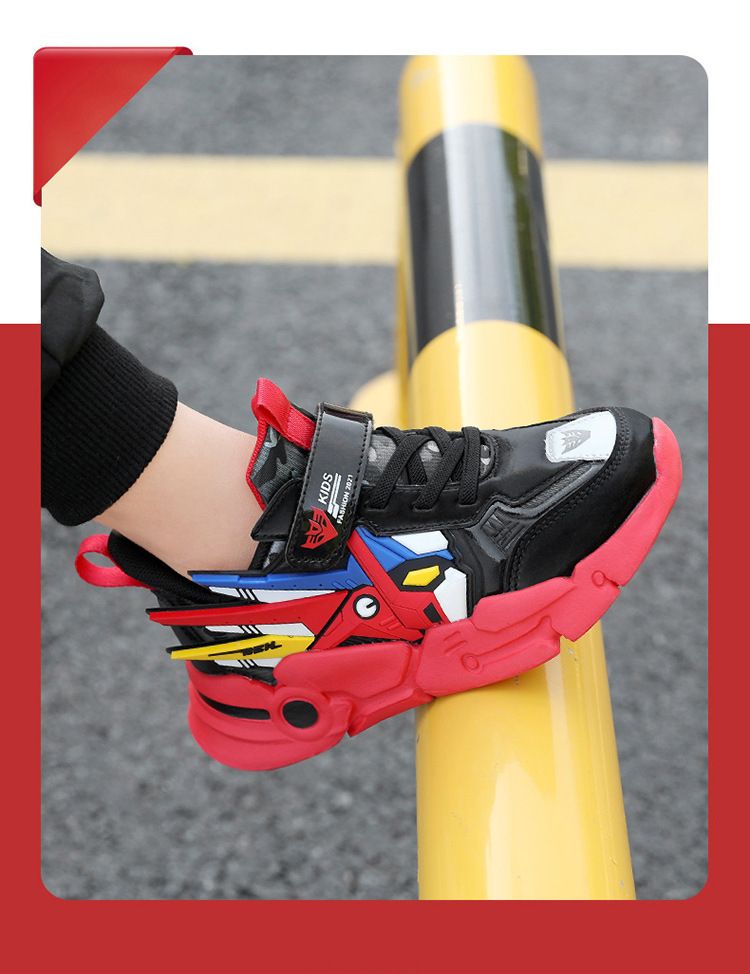 Boys' Spring And Autumn New Style Fashionable Leather Comfortable Middle And Large Children's Running Shoes Casual Velcro Sports Shoes_voghion.com