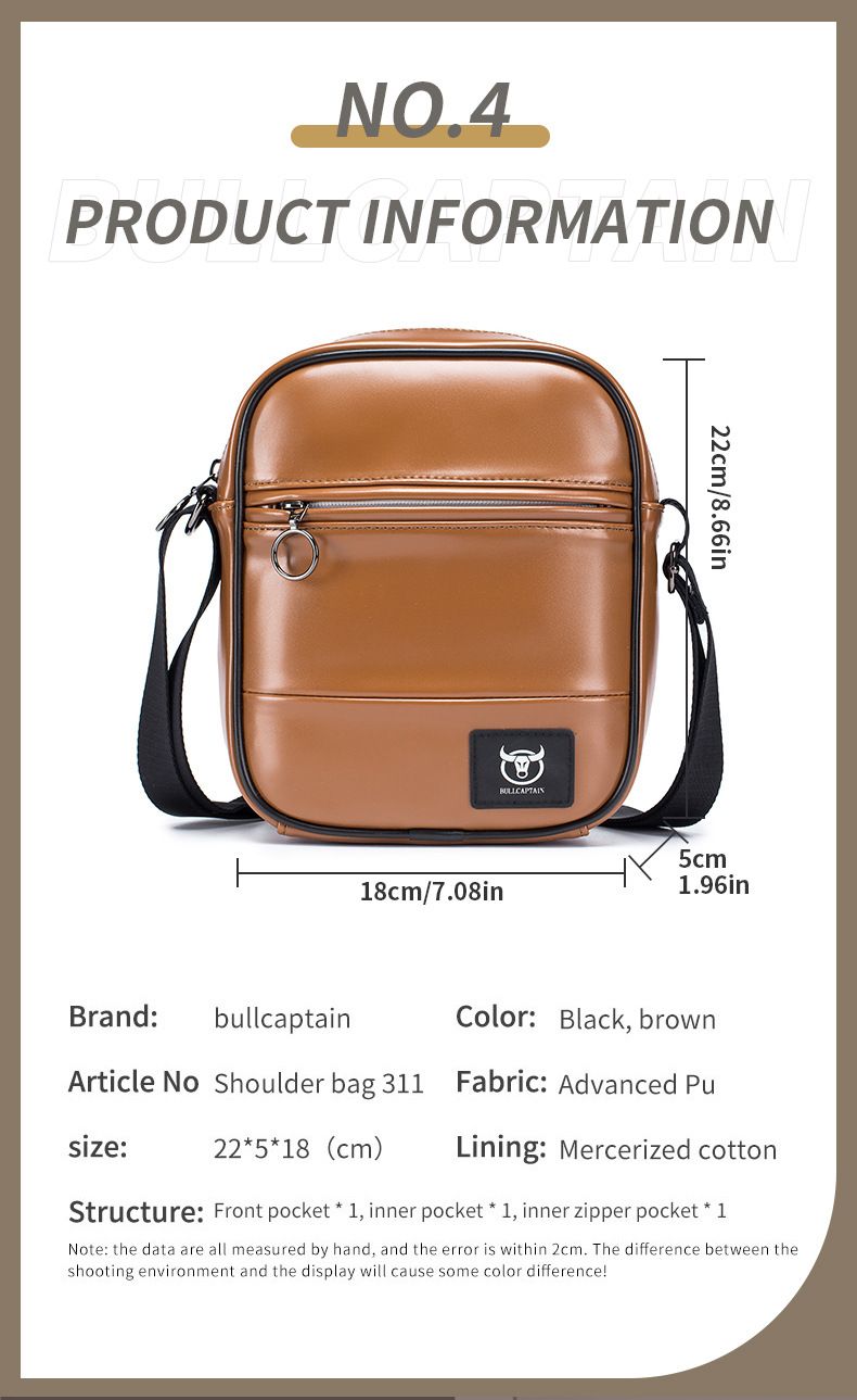 Leder-Umhängetasche für Männer, modische und trendige Umhängetasche, wasserabweisende vielseitige Umhängetasche, einteiliges Drop-Shipping_voghion.com