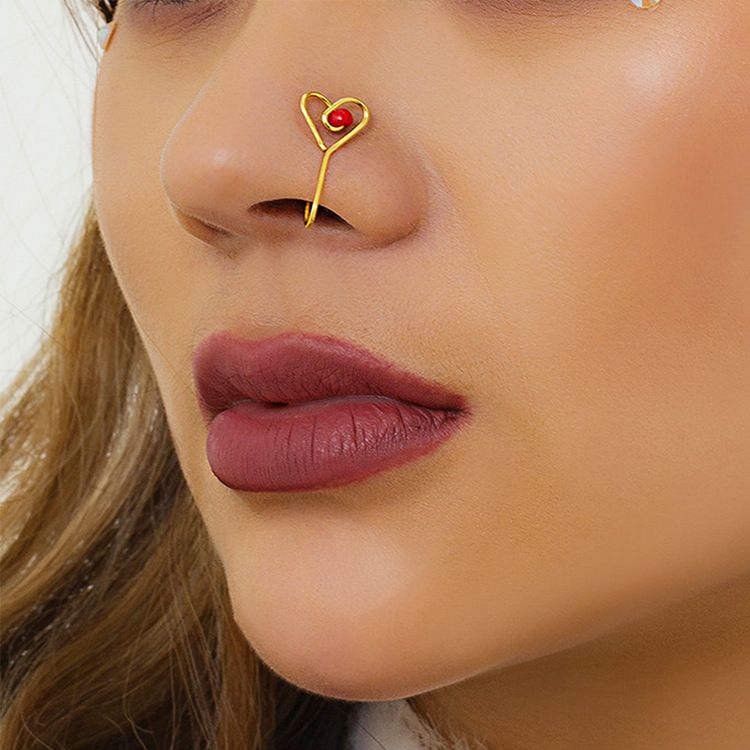 Geometrische Wassertropfen, Türkis, Nicht Perforierter Clip, Nasennagel Mit Personalisierten, Einfache Unregelmäßige Linien, Stern Und_voghion.com