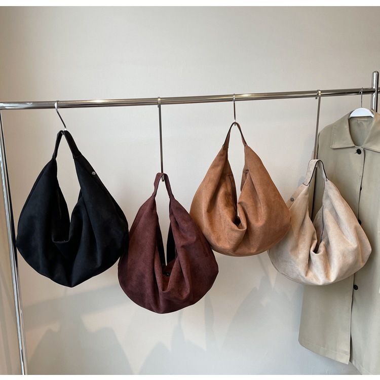 Commuter Women's Bag Large Capacity Suede Tote Bag Versatile Shoulder Bag_voghion.com