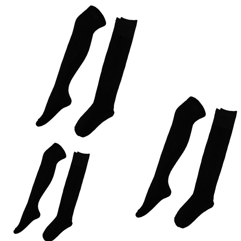 Nouvelles chaussettes mi-mollet polyvalentes en coton style collège JK uniforme noir et blanc Yayige_voghion.com