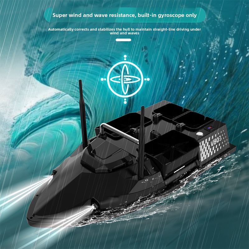 V803GPS New Model Remote Control Boat Electric Four Bait Compartments Dual Antenna 200 Fishing Points With Fish Finder_voghion.com