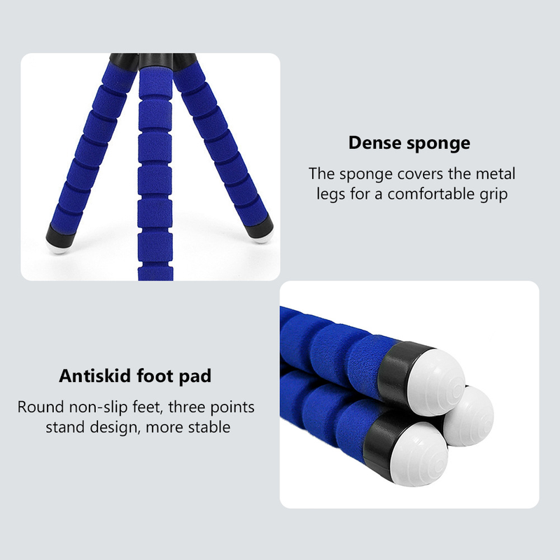 Flexible éponge poulpe téléphone trépied support Selfie bâton trépied support pour IPhone Huawei Samsung Xiaomi téléphone portable intelligent_voghion.com