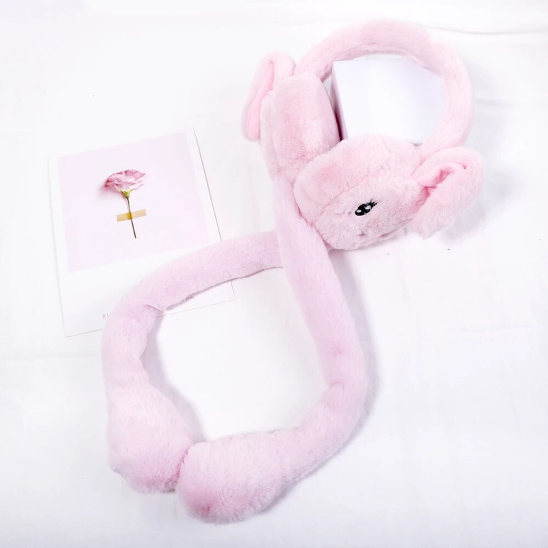 1Pcs Neue Dame Flauschigen Herbst Und Winter Nette Warme Bewegen Die Airbag Kaninchen Ohren Kalten Ohrenschützer, weiche Ohrenschützer Täglichen Verschleiß_voghion.com