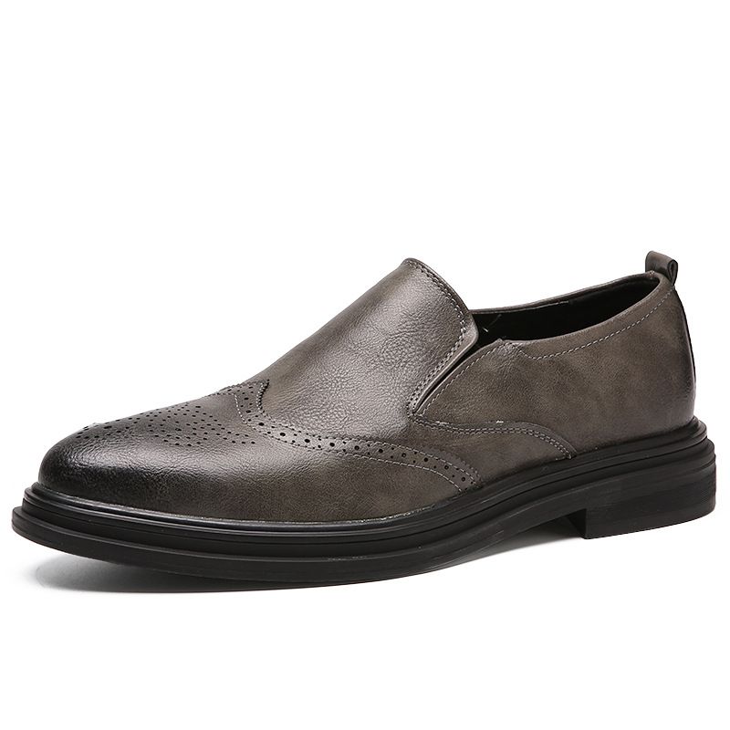 2025 Veelzijdige, ademende, gesneden heren formele brogue Koreaanse stijl trendy zakelijke leren schoenen voor heren_voghion.com