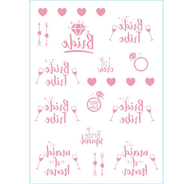 Adesivi per tatuaggi in lamina color oro rosa per addio al nubilato, per la futura sposa_voghion.com