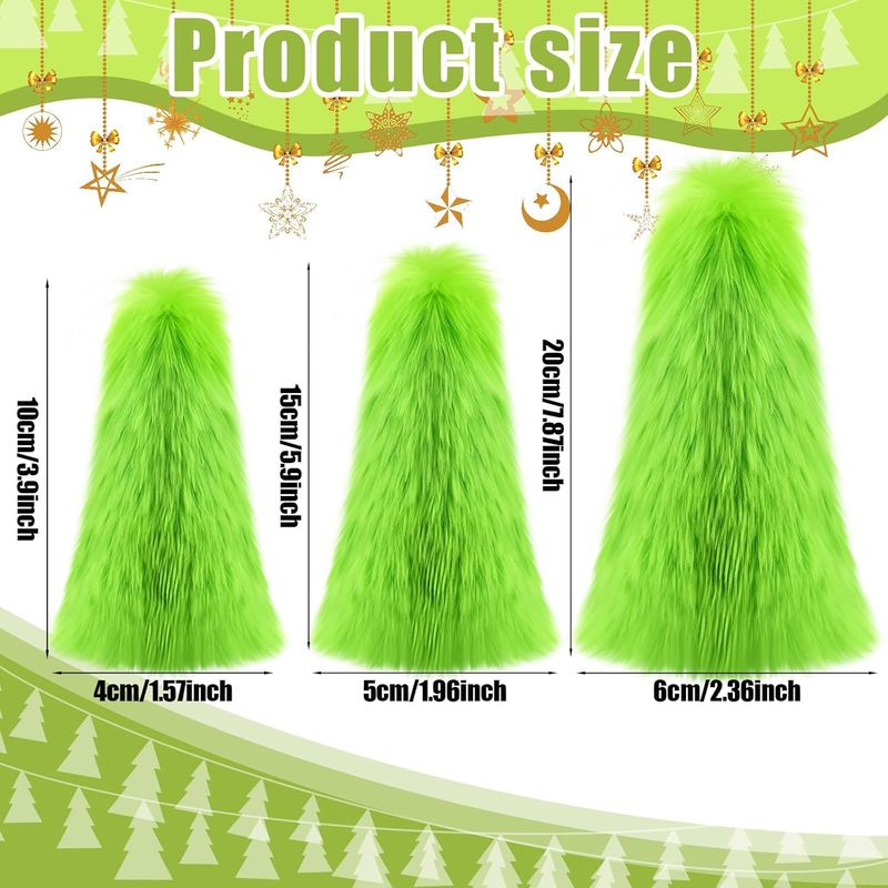 Party Supplies Christmas Day Christmas Atmosphere Green Plush Ornaments Christmas Tree Decoration Props_voghion.com