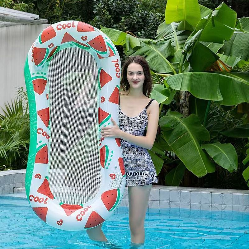 Adult Water Single Leisure Bed, Hammock, Lounge Chair With Mesh, Inflatable Floating Raft, Beach Swimming Equipment_voghion.com