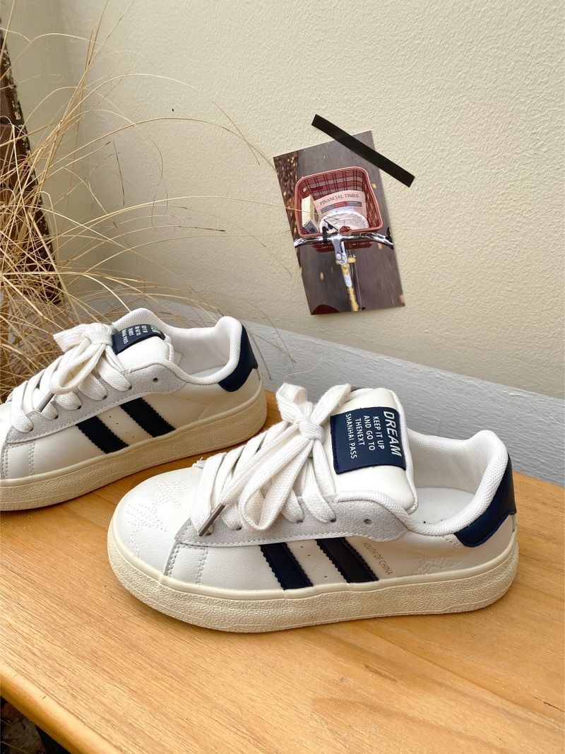 Trampki damskie 2024 wiosna nowy gorący styl niszowy retro wszechstronny gruba podeszwa białe buty casual sport niemieckie buty treningowe_voghion.com