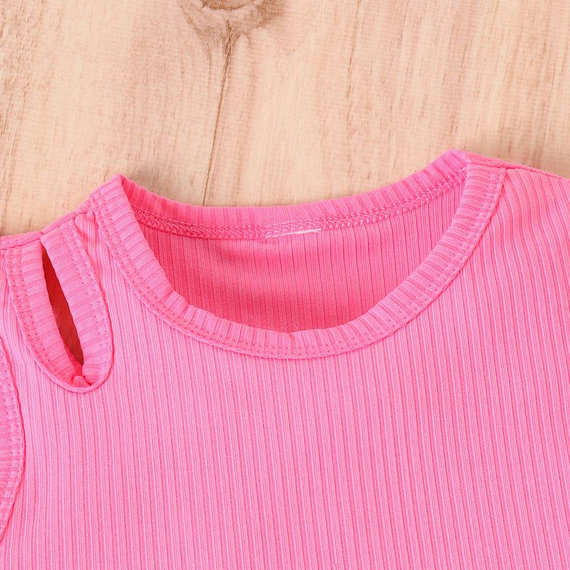 Set da ragazza estivo per bambini delle scuole medie e piccole, a righe, senza maniche, canottiera con spalle scoperte, pantaloni in denim, borsa con fiocco_voghion.com