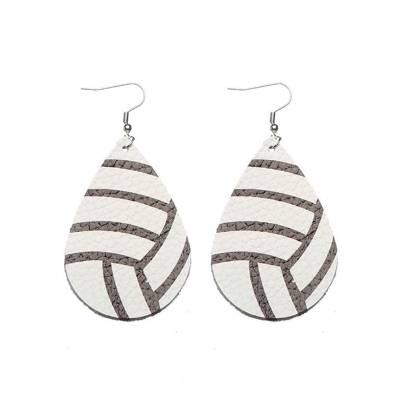 pendientes de pelota, pendientes de rugby, pendientes de pelota con purpurina y lentejuelas, pendientes de cuero de colores_voghion.com