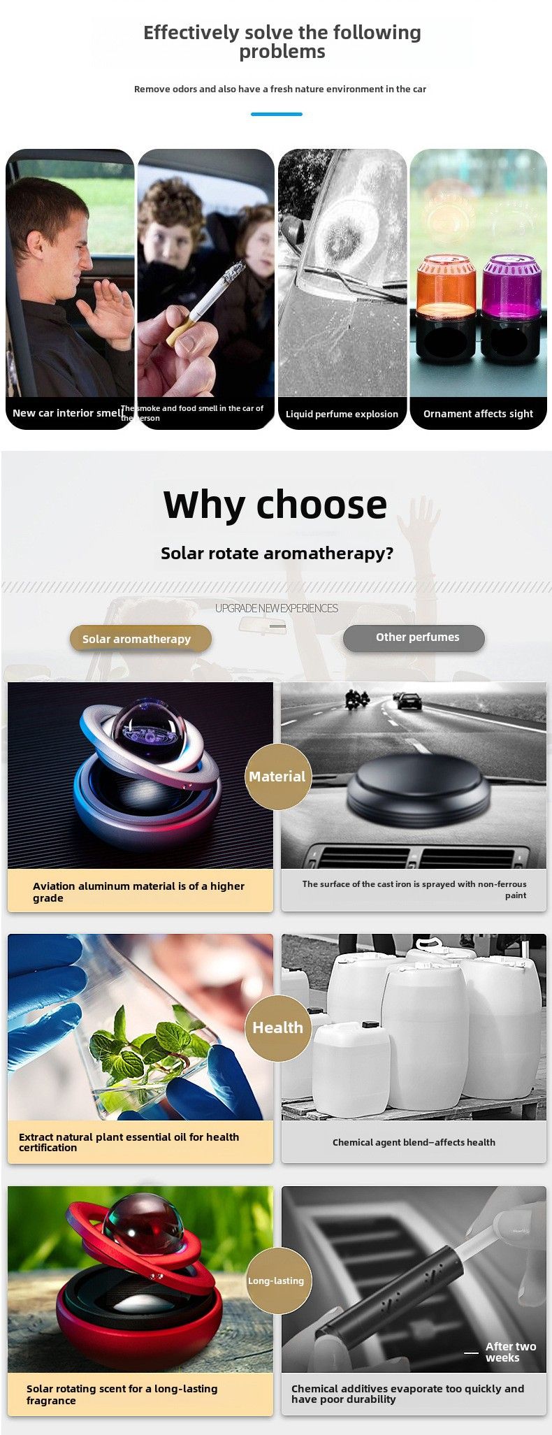 Shake Tone Solar Double Ring Rotary Aromatherapy Car Flying Saucer Aromatherapy Ornaments Suspension Car Aromatherapy Perfume_voghion.com