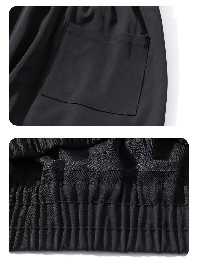 Men's Airflow Wide-Leg Pants – Summer Breathable & Quick-Dry Trousers (M-3XL, Black/Grey, Polyester)_voghion.com