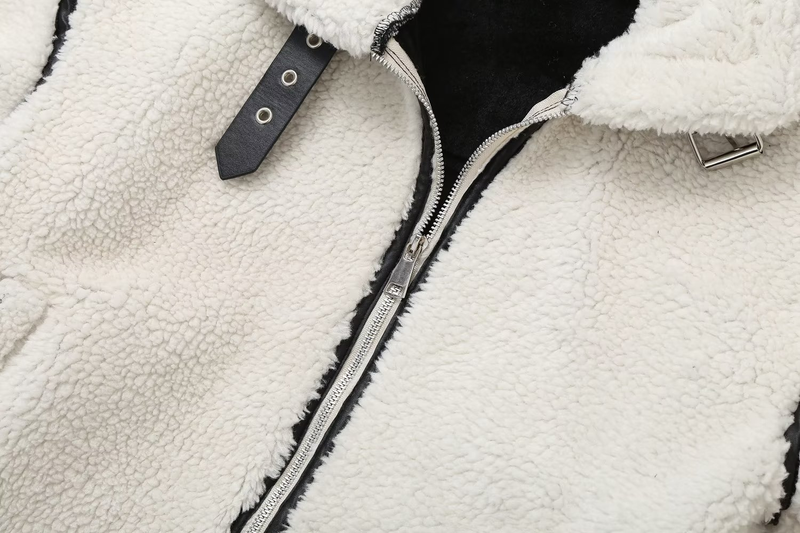Women's Lamb Wool Coat , Motorcycle Fur All-in-one Motorcycle Thickened Jacket For Women_voghion.com