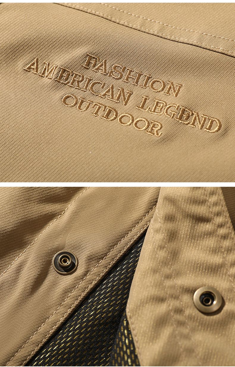 Men's Autumn Corduroy Jacket With Multiple Pockets, Slim Fit Casual Blazer For Daily Wear (Navy, Army Green, Khaki)_voghion.com