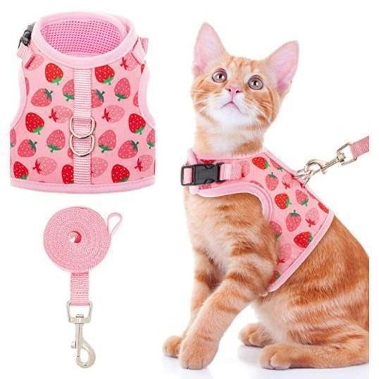 Corda refletiva anti-liberação para gatos, respirável, peitoral e colete para animais de estimação_voghion.com