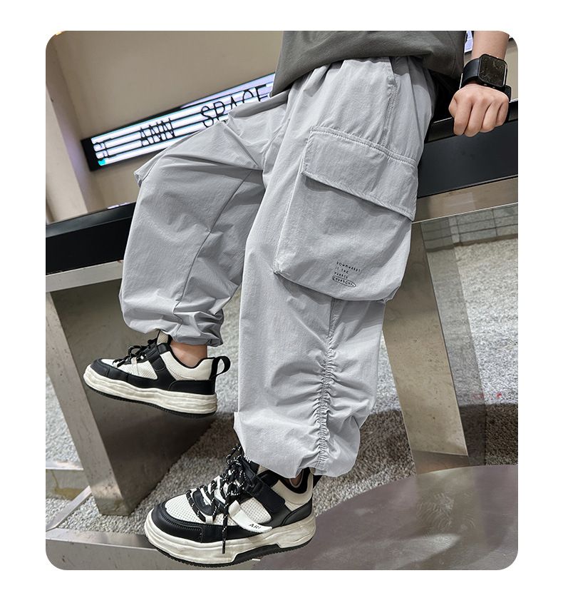 2024 Nuovo abbigliamento da lavoro sottile per bambini di taglia media e grande Pantaloni estivi anti-zanzare per ragazzi_voghion.com