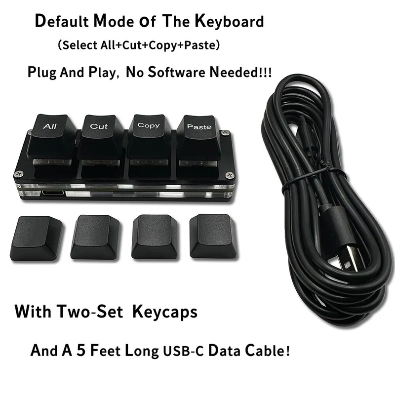Mini 4-Key Select All Cut Copy Paste ro Pad Ctrl A X C V Shortcut One Handedboard RGB Gaming Mechanicalboard OSU_voghion.com