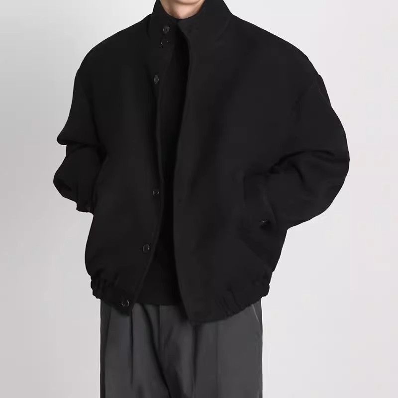 Nuovo autunno e inverno retrò appeso in lana con spalle larghe colletto da baseball giacca da uomo alla moda completo esterno_voghion.com