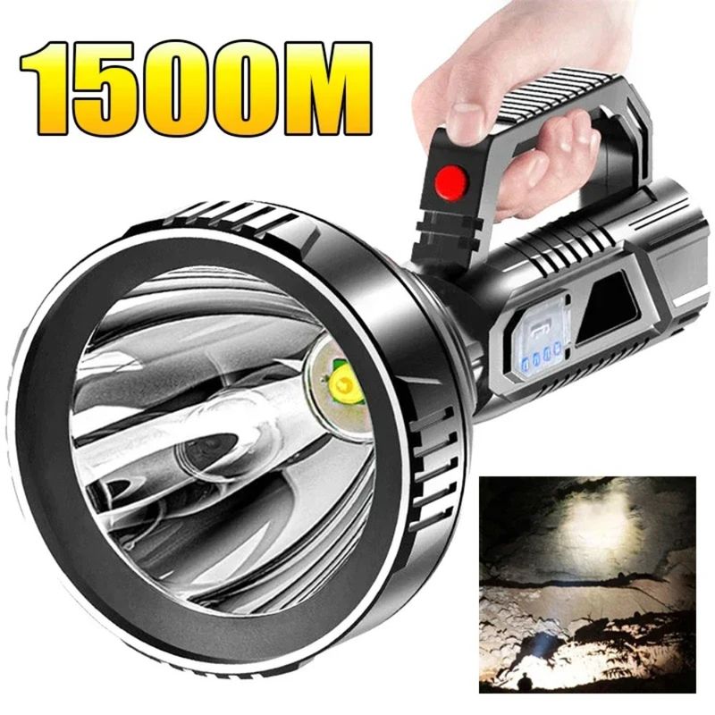 Nuova torcia LED ad alta potenza, lanterna da pesca impermeabile, torcia ricaricabile tramite USB, potente faretto, lampada da campeggio_voghion.com