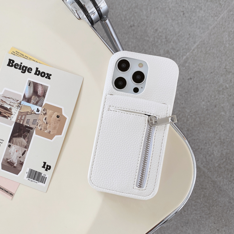 Mobile phone case for iPhone15 mobile phone case Apple 14pro max flip zipper card holder mobile phone case 13/12 women_voghion.com
