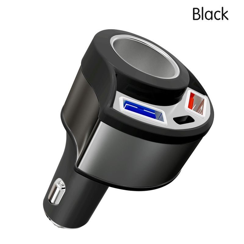 Müzik Festivali Bir ila üç çoklu arayüz hızlı şarj cihazı QC3.0 + 2.4A çakmak uzatma kablosu Tip-C araç şarjı_voghion.com