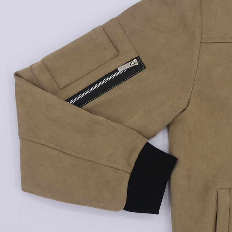 Men's Clothing Autumn and Winter Suede Stand Collar Men's Button Cardigan Jacket Casual Retro Jacket Men_voghion.com