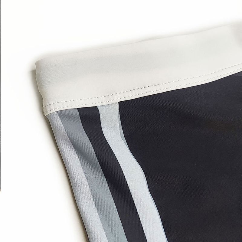 UXH Men's Solid Color Sexy Side Print Boxer Tight Simple Beach Sports Four-Corner Swim Trunks_voghion.com