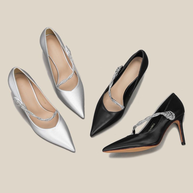 H8335-5 High Heels Schwarz Herbst Einzelnen Schuhe frauen Französisch Stil One Strap Spitz Stiletto High-End-Gefühl_voghion.com