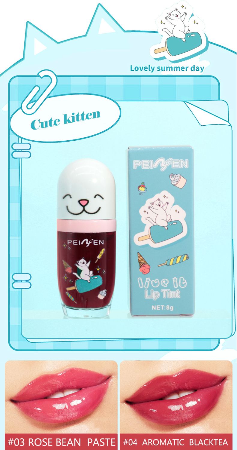 Brilho labial Penifen Batom aquarela Streamer à prova d'água Blush líquido hidratante à prova d'água Espelho à prova d'água Vidro Esmalte labial líquido_voghion.com